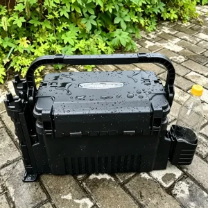 Portable Fishing Tackle Box with Rod Holders, Waterproof
