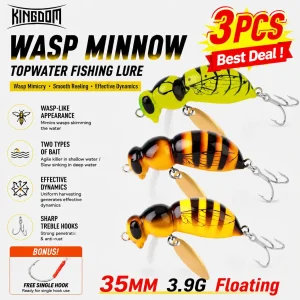 Kingdom 3pcs Wasp Minnow Lure